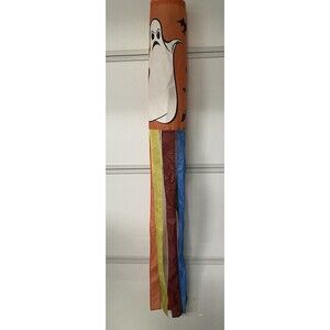 Vintage Halloween Wind Sock Bats Ghost Stains